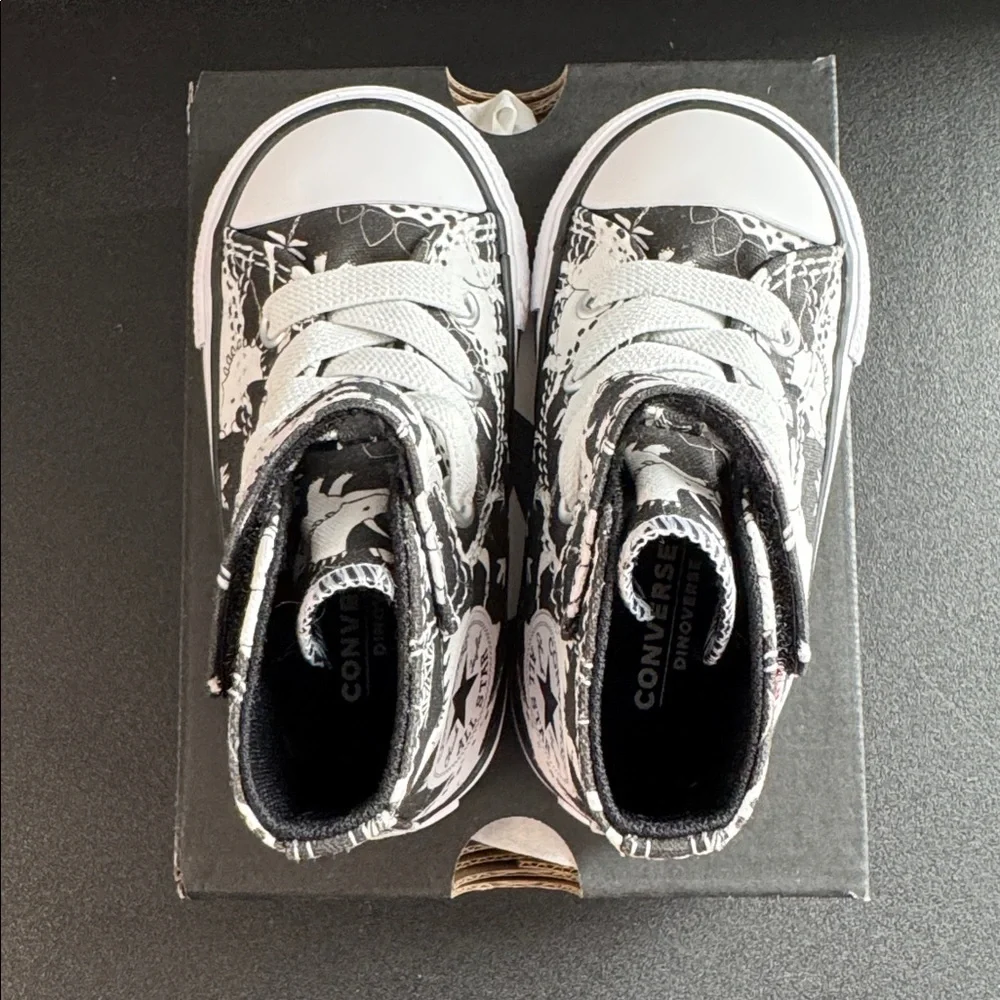 Converse Black & White Dino Dinoverse High Top Sneakers Toddler Size 5 New NIB